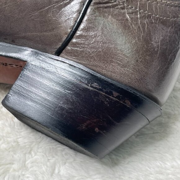 J Chisholm Men's Western Boots Leather US 9 D Gray Brown Cowboy Boots - Picture 9 of 14